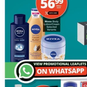 Body lotion nivea  at Checkers