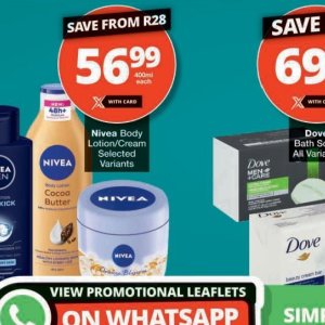 Body lotion nivea  at Checkers