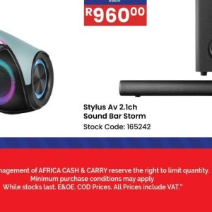 Sound bar at Africa Cash and Carry