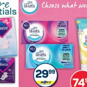 Tampons at Pick n Pay Hyper
