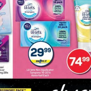 Tampons at Pick n Pay Hyper