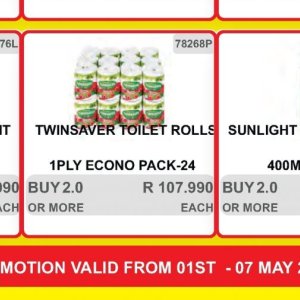 Toilet rolls at Kit Kat Cash&Carry