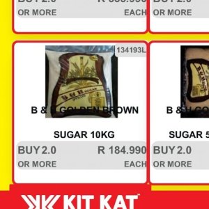 Sugar at Kit Kat Cash&Carry
