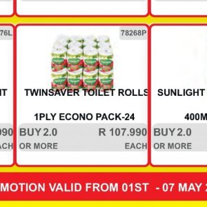 Toilet rolls at Kit Kat Cash&Carry