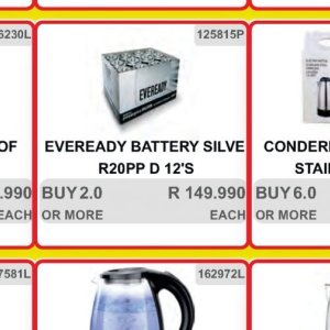 Battery at Kit Kat Cash&Carry