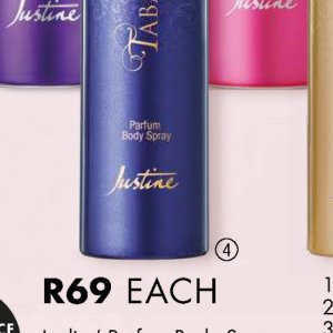 Body spray at Justine