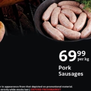 Sausages at Oxford freshmarket