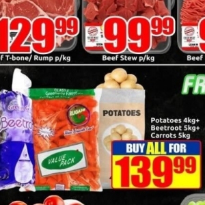 Potatoes at Three Star Cash and Carry