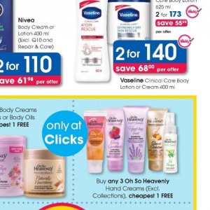 Body lotion at Clicks
