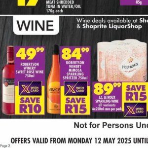 Wine at Shoprite