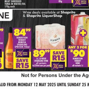 Wine at Shoprite