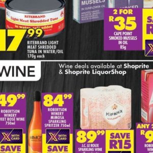 Wine at Shoprite