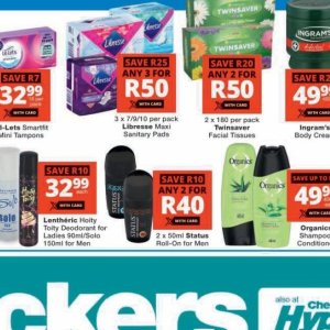 Sanitary pads libresse  at Checkers
