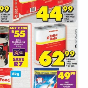 Toilet rolls at Shoprite
