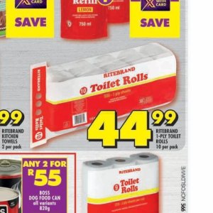 Toilet rolls at Shoprite
