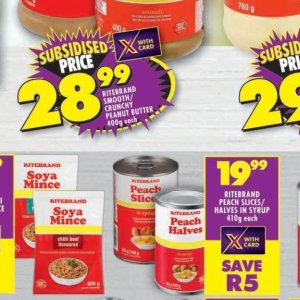 Peanut butter at Shoprite