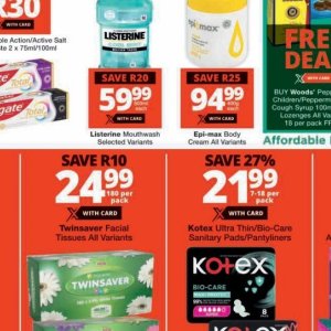 Mouthwash listerine  at Checkers