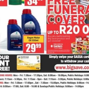 Engine oil at Big save