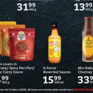Sauces at Oxford freshmarket