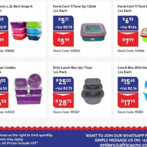 Lunch box at Africa Cash and Carry