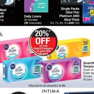 Tampons at Dis-Chem Pharmacies