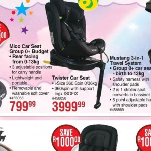 Car seat at Dis-Chem Pharmacies