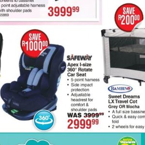 Car seat at Dis-Chem Pharmacies