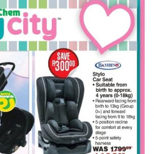 Car seat at Dis-Chem Pharmacies