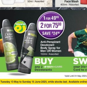 Deodorant at Dis-Chem Pharmacies
