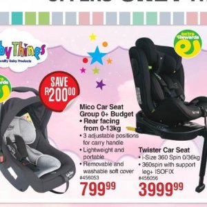 Car seat at Dis-Chem Pharmacies