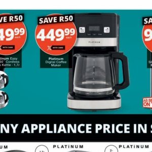 Coffee maker at Checkers