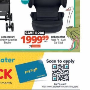 Car seat at Checkers