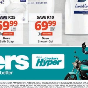 Shower gel dove  at Checkers