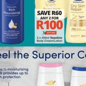 Body cream at Checkers