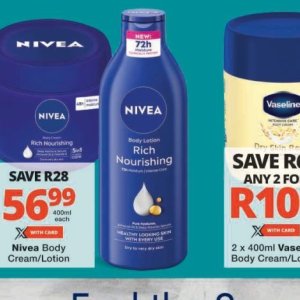 Body lotion nivea  at Checkers