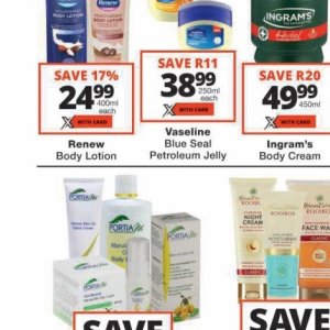 Body lotion at Checkers