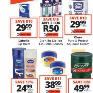 Lip balm at Checkers