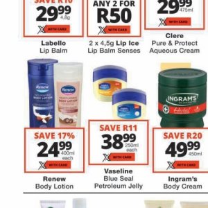 Body lotion at Checkers