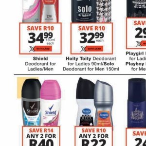 Deodorant at Checkers