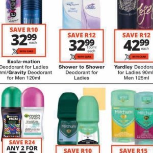 Deodorant at Checkers