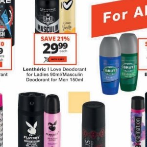 Deodorant at Checkers