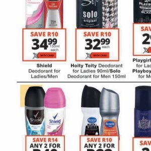 Deodorant at Checkers