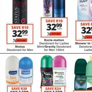 Deodorant at Checkers