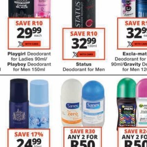 Deodorant at Checkers