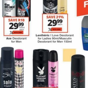 Deodorant at Checkers