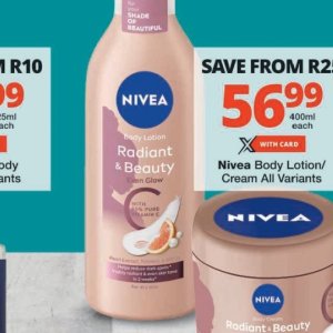 Body lotion nivea  at Checkers