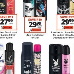 Deodorant at Checkers