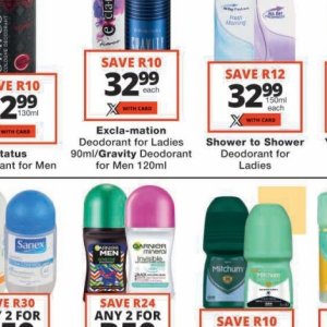 Deodorant at Checkers
