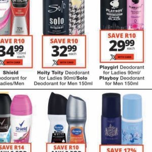 Deodorant at Checkers