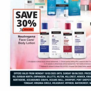 Body lotion at Checkers